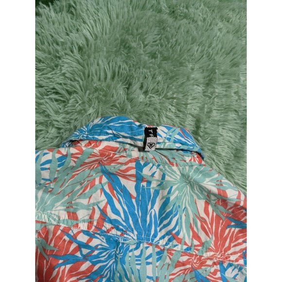 🍑TRIPLIX Tropical Printed Summer shirt men Size Medium 320 - Picture 11 of 11